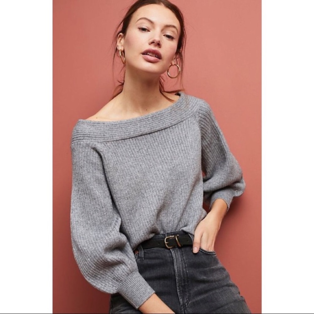 Anthropologie Moth Gray Sweater